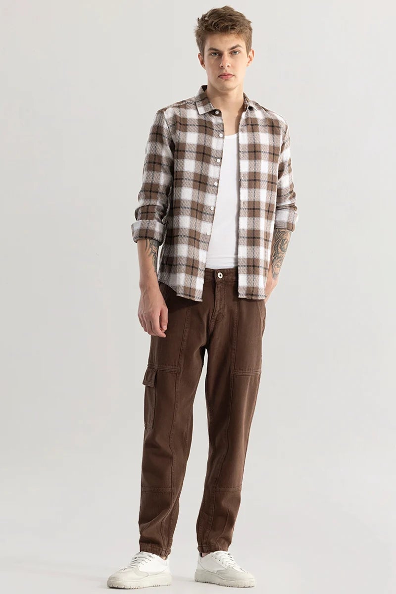 SNITCH Trendtwill Brown Relaxed Fit Jeans - Image 4
